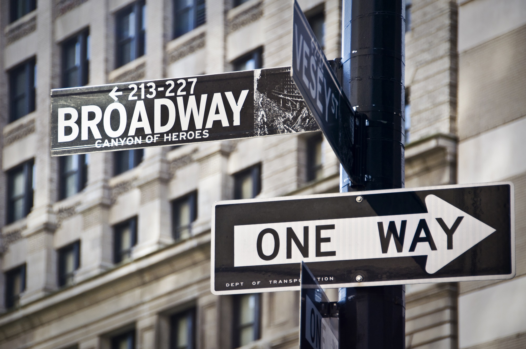 Panneau Broadway à New-York