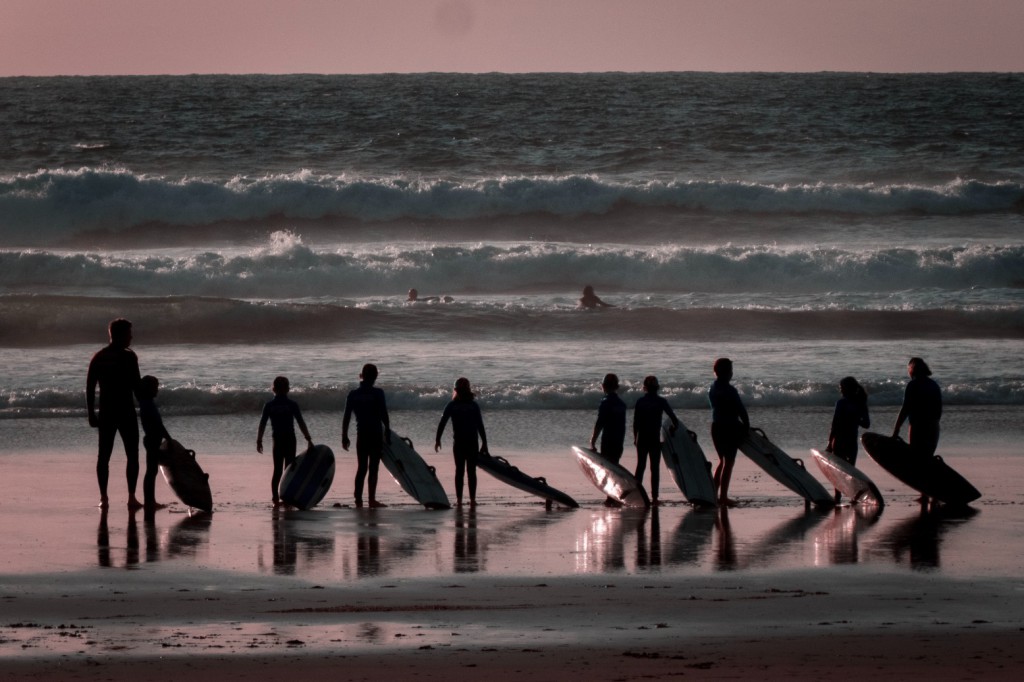 Surfers in Cornwall